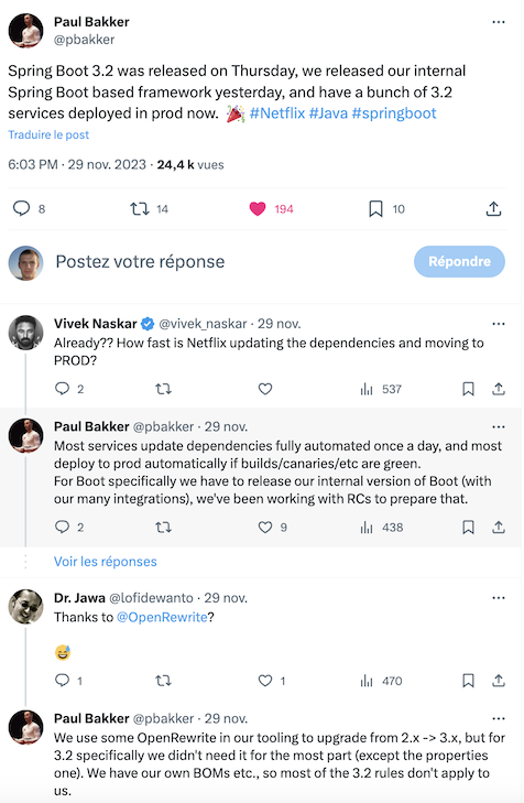 Tweet de Paul Bakker chez Netflix