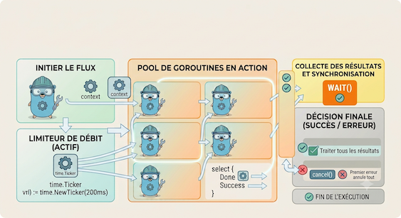 Requêtes parallèles bornées en Go