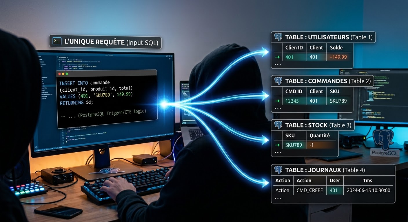 Image une requête, plusieurs écritures dans PostgreSQL.